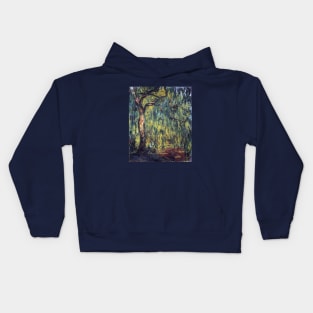 Weeping Willows by Claude Monet Kids Hoodie